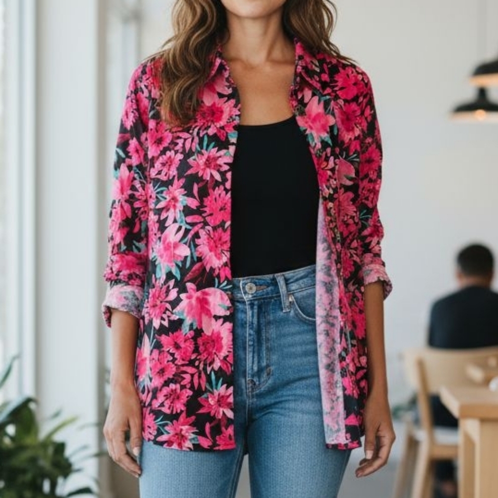 NWT Emily Wonder Bold Floral Print Jacket